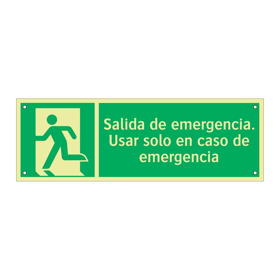 Salida de emergencia. Usar solo en caso de emergencia