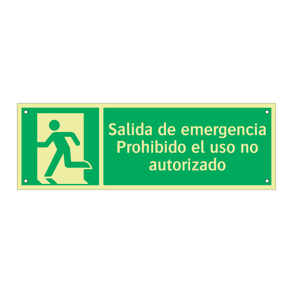 Salida de emergencia Prohibido el uso no autorizado