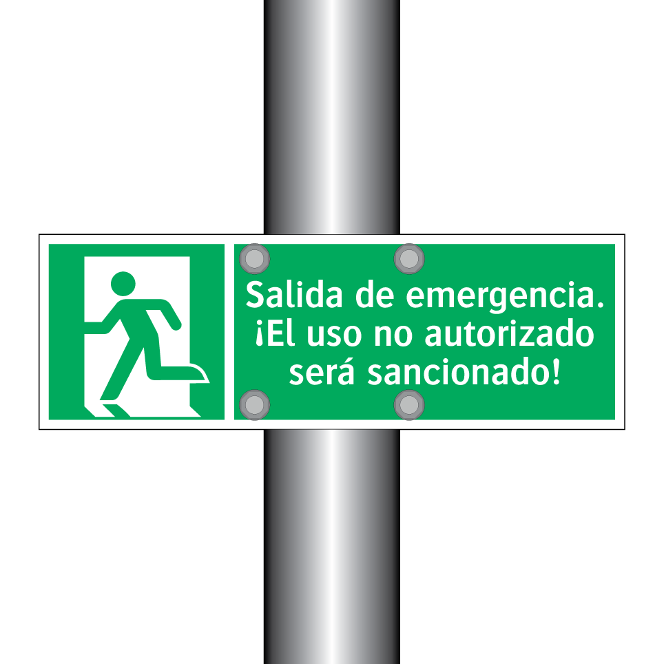 Salida de emergencia. ¡El uso no autorizado será sancionado!