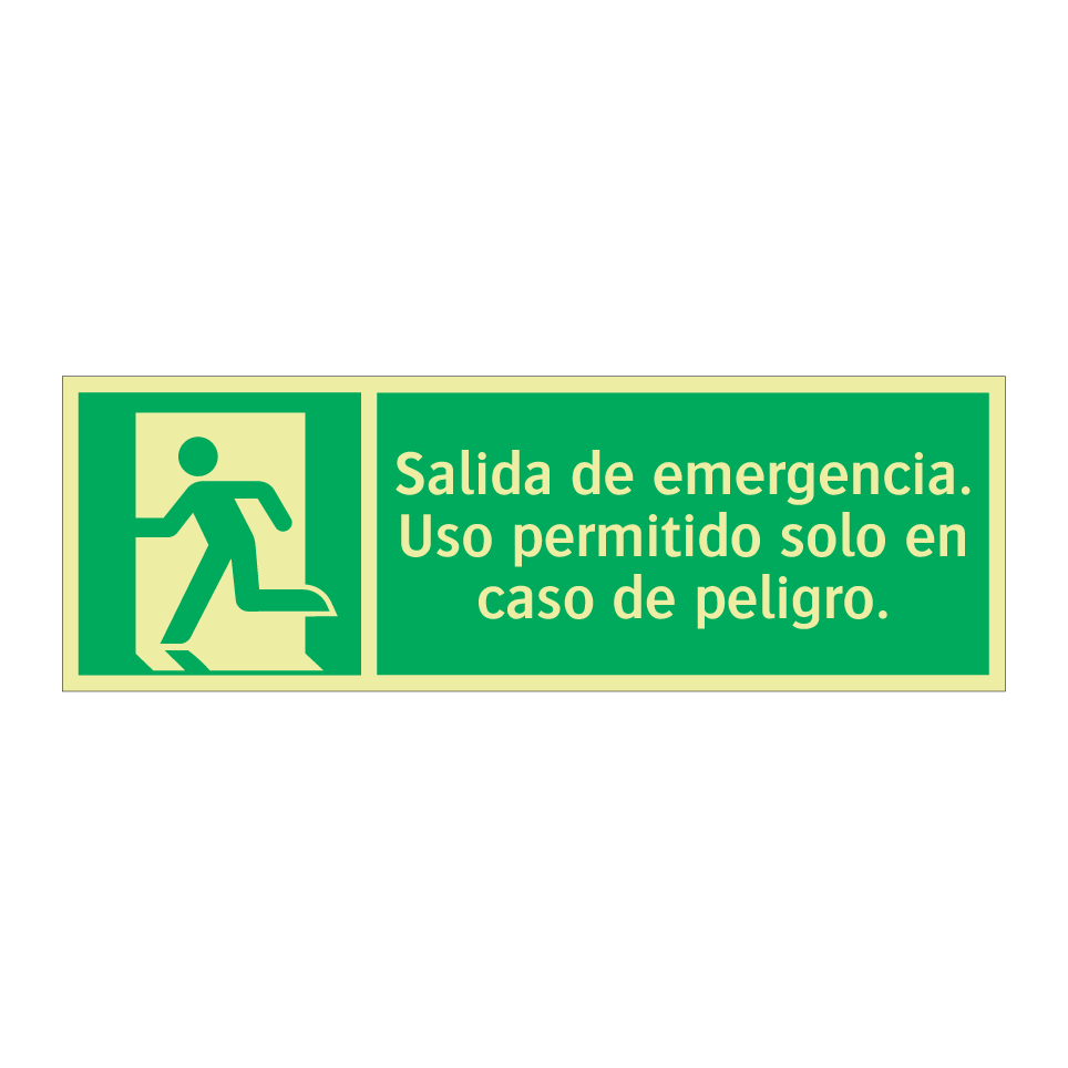 Salida de emergencia. Uso permitido solo en caso de peligro.