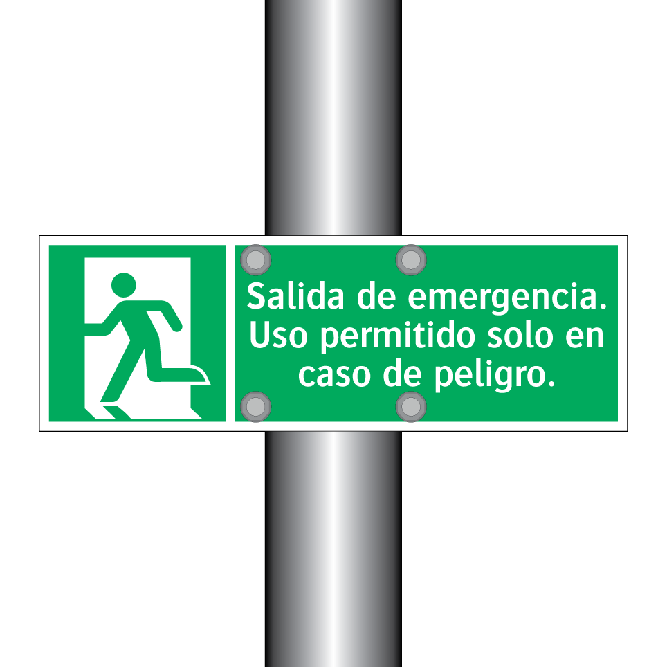 Salida de emergencia. Uso permitido solo en caso de peligro.