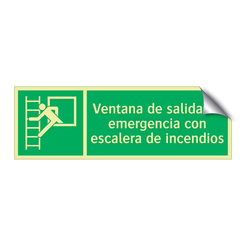 Ventana de salida de emergencia con escalera de incendios