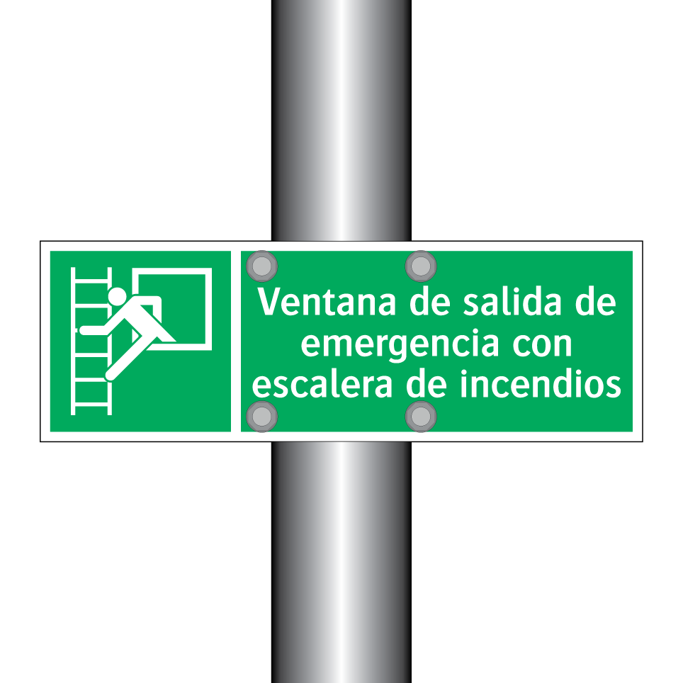 Ventana de salida de emergencia con escalera de incendios