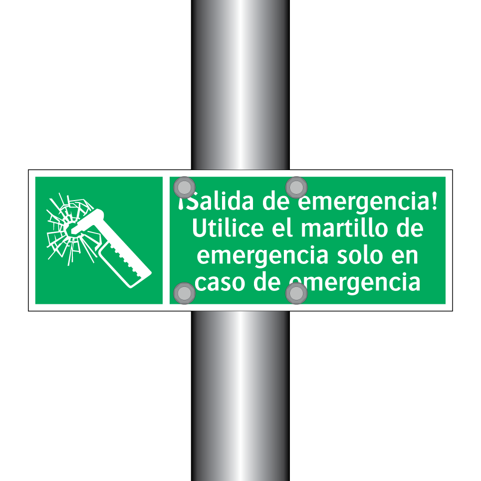 ¡Salida de emergencia! Utilice el martillo de emergencia solo en caso de emergencia