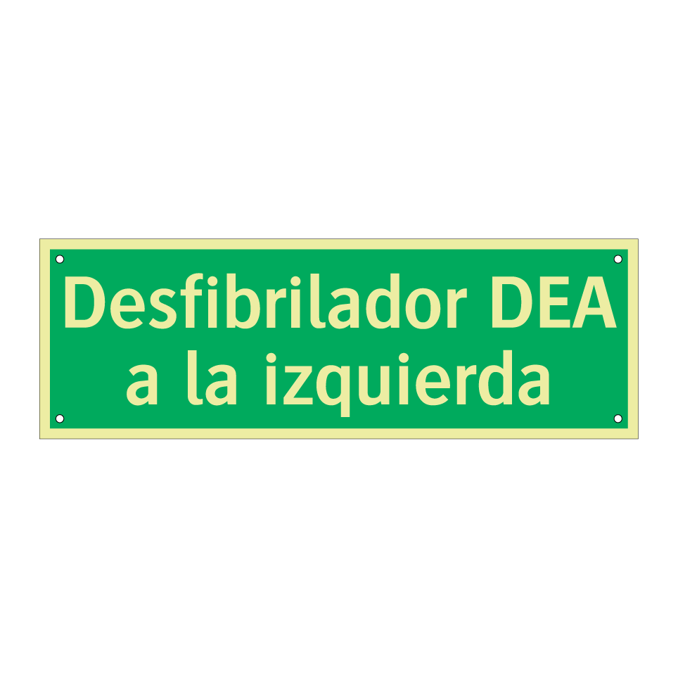 Desfibrilador DEA a la izquierda