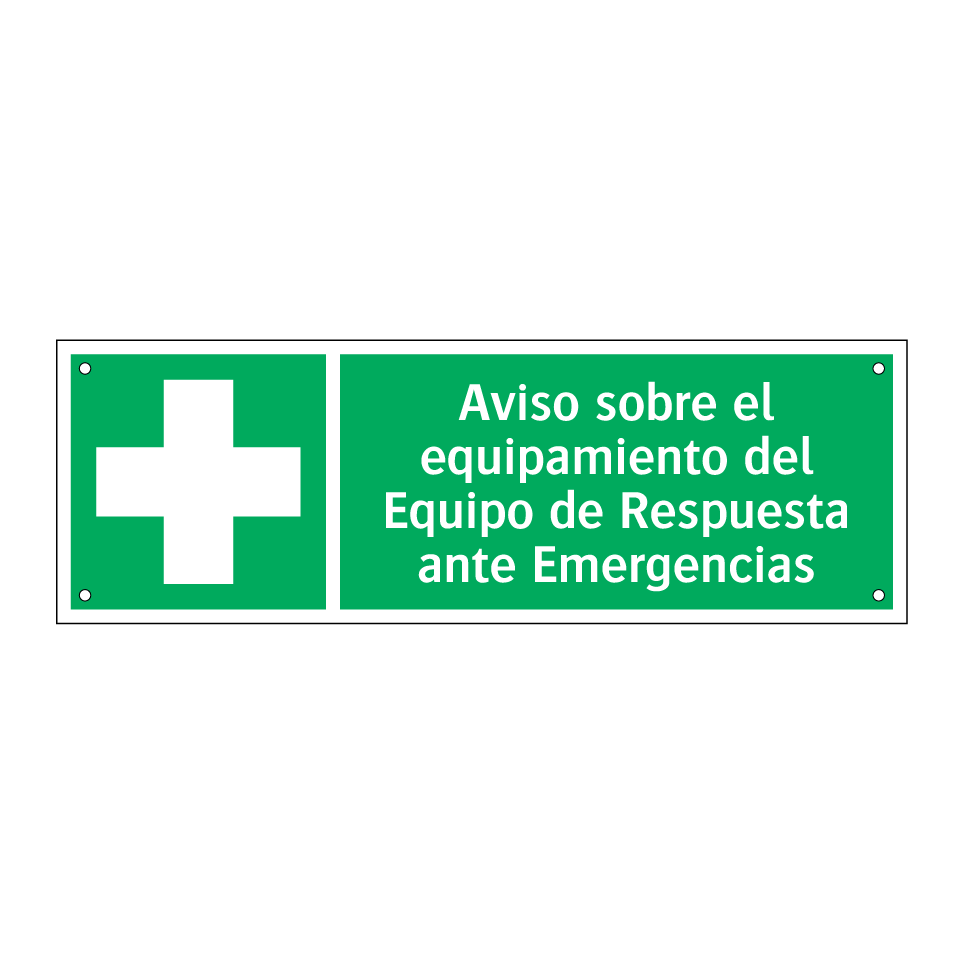 Aviso sobre el equipamiento del Equipo de Respuesta ante Emergencias