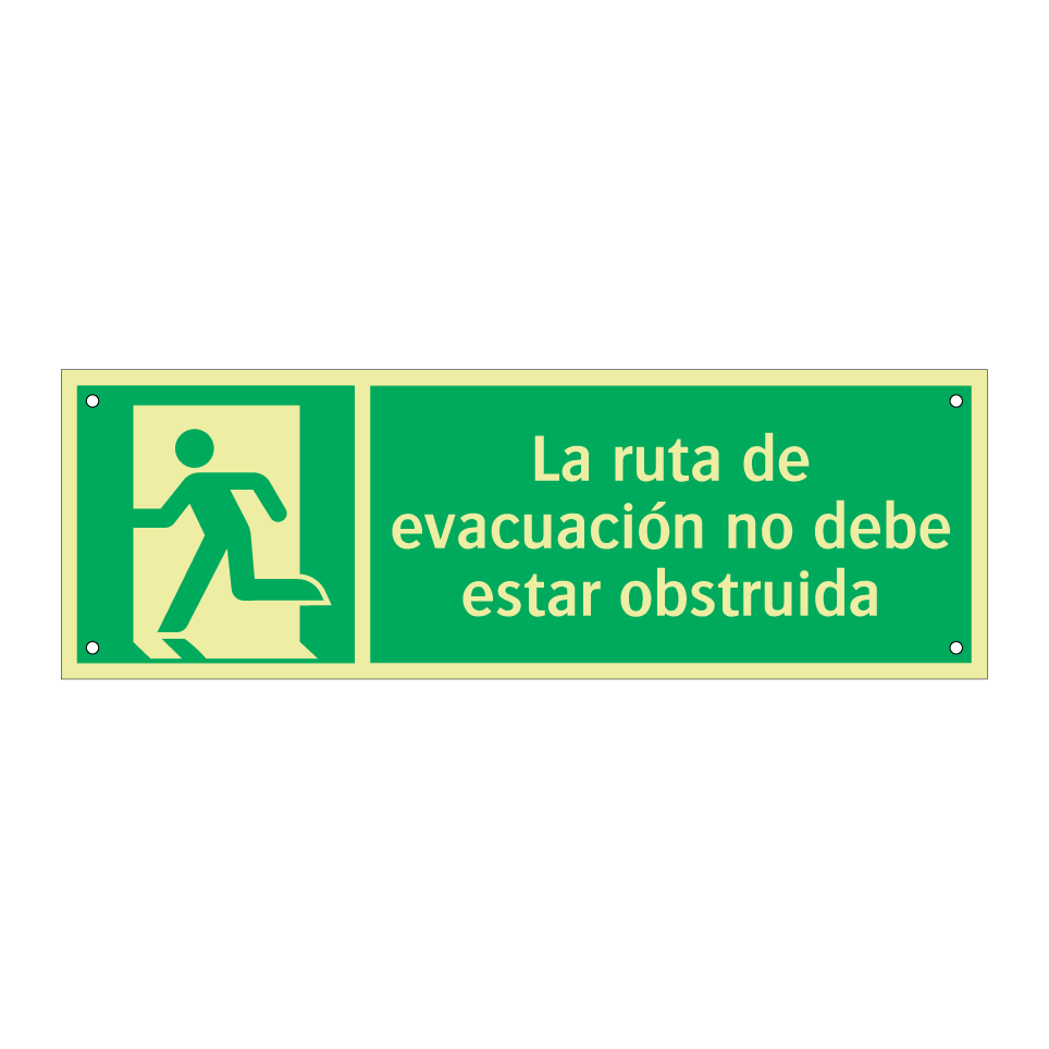La ruta de evacuación no debe estar obstruida