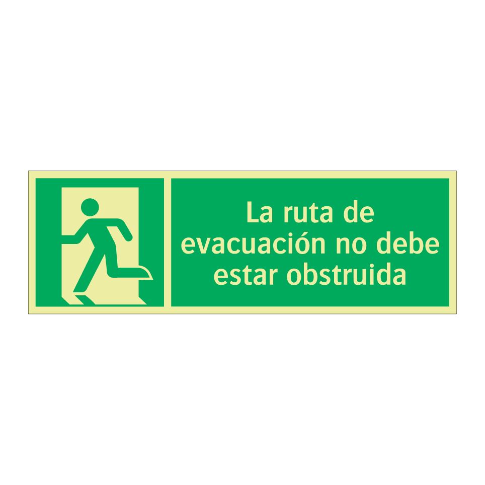 La ruta de evacuación no debe estar obstruida