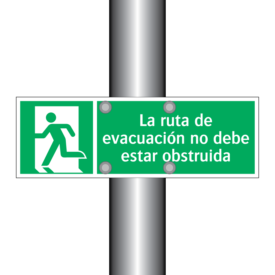 La ruta de evacuación no debe estar obstruida