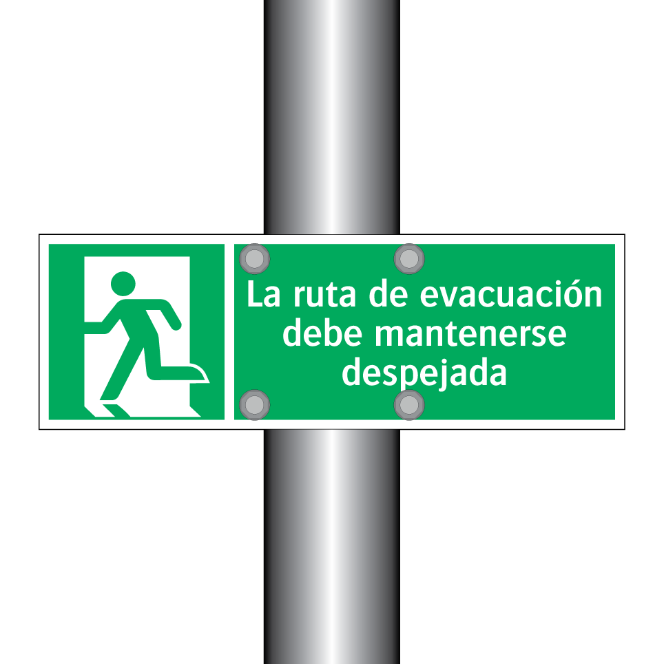 La ruta de evacuación debe mantenerse despejada