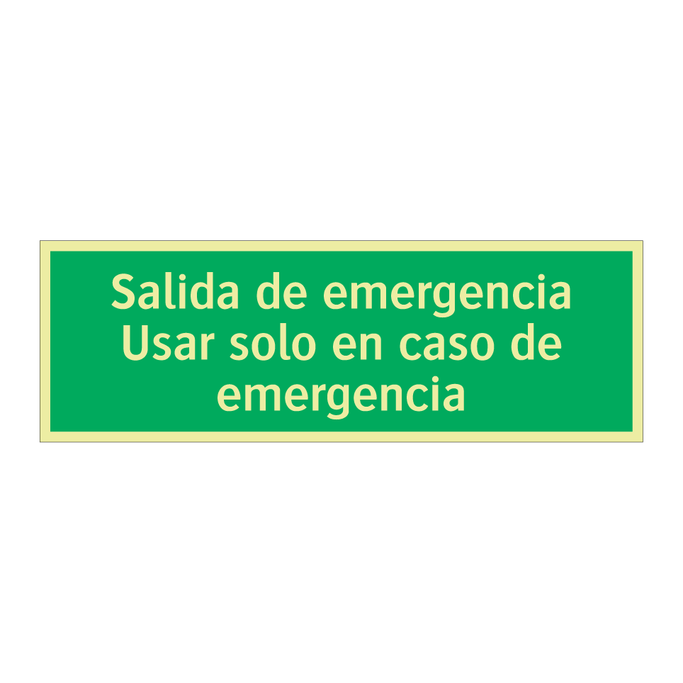 Salida de emergencia Usar solo en caso de emergencia