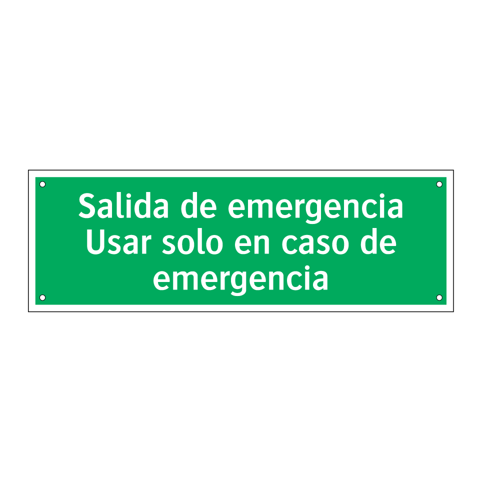 Salida de emergencia Usar solo en caso de emergencia
