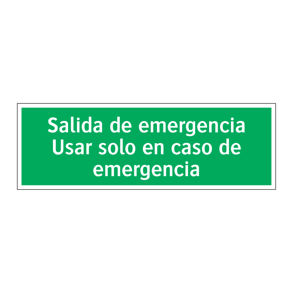 Salida de emergencia Usar solo en caso de emergencia