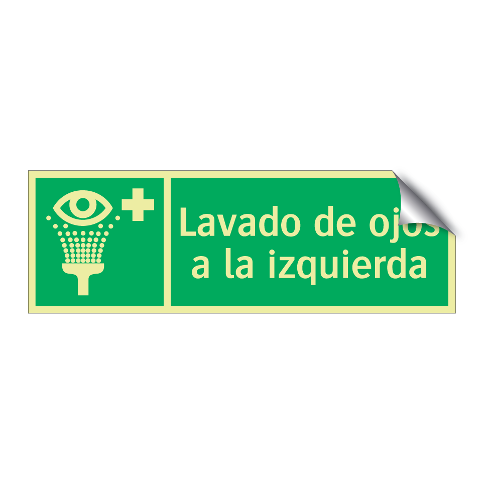 Lavado de ojos a la izquierda