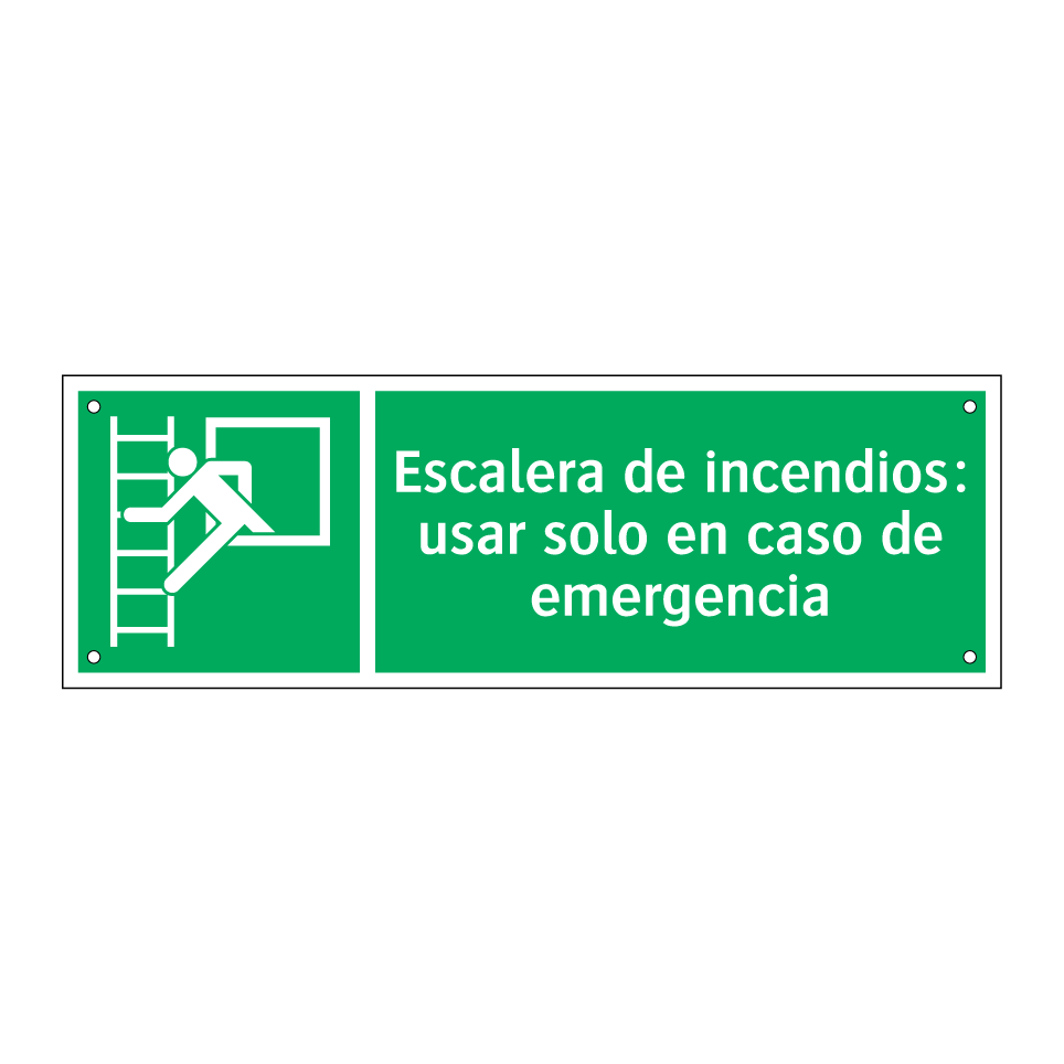 Escalera de incendios: usar solo en caso de emergencia