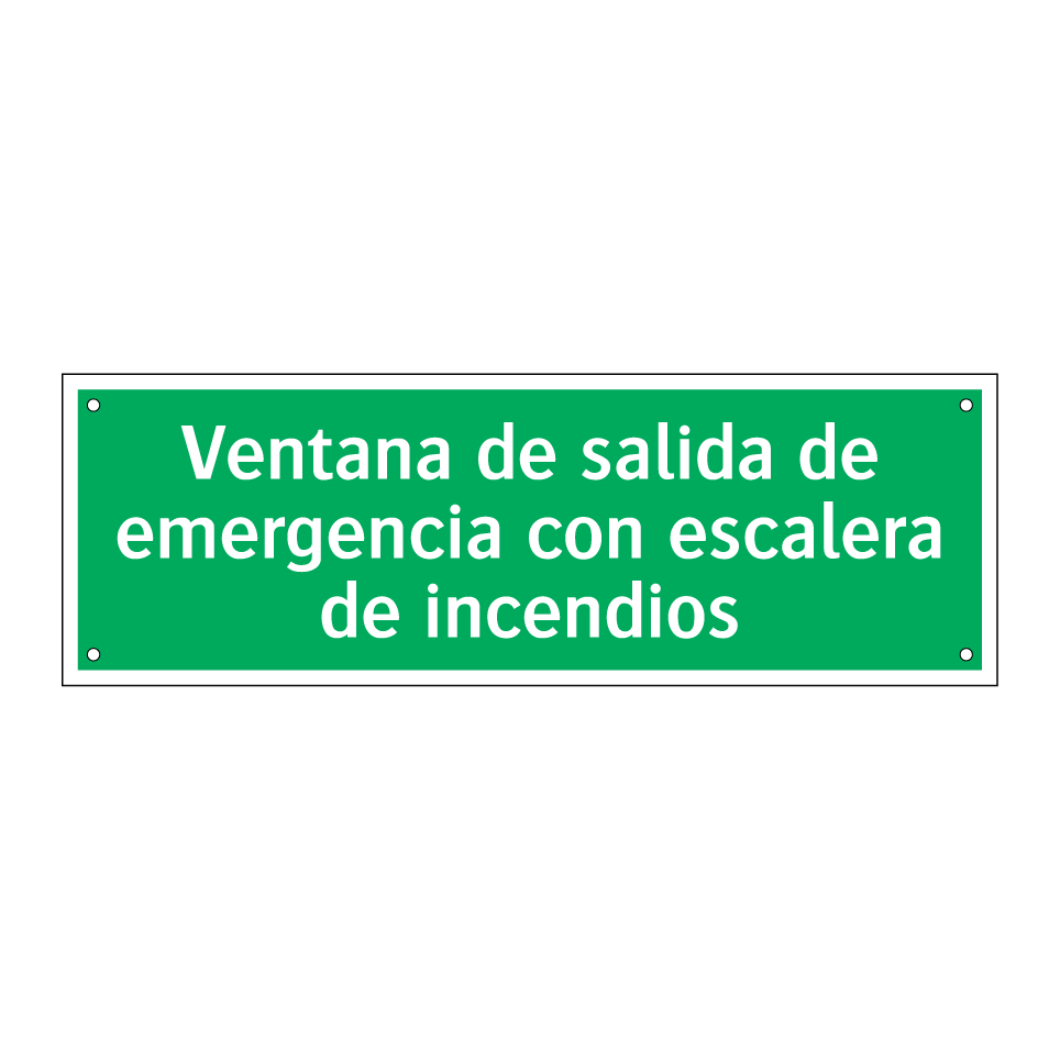 Ventana de salida de emergencia con escalera de incendios