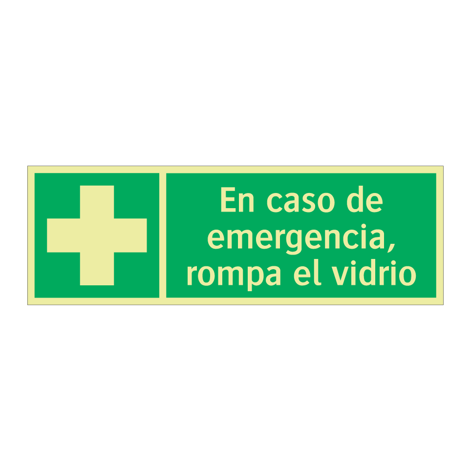 En caso de emergencia, rompa el vidrio