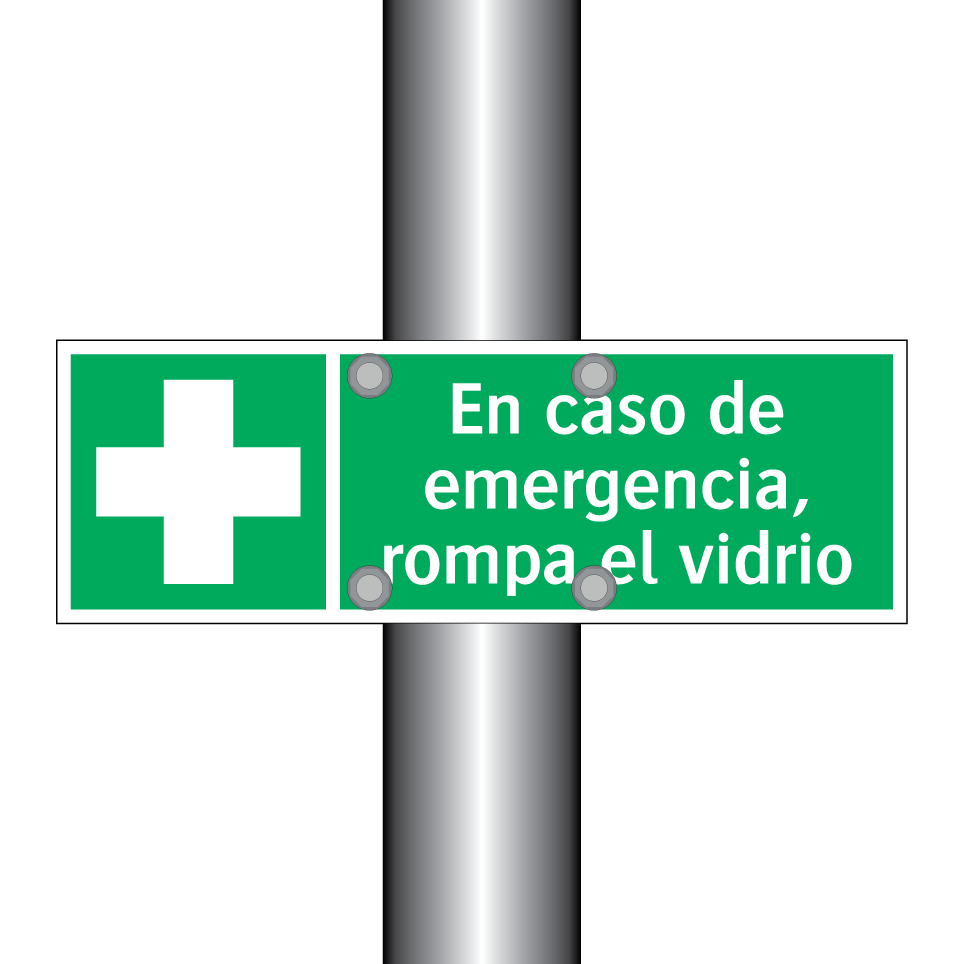 En caso de emergencia, rompa el vidrio