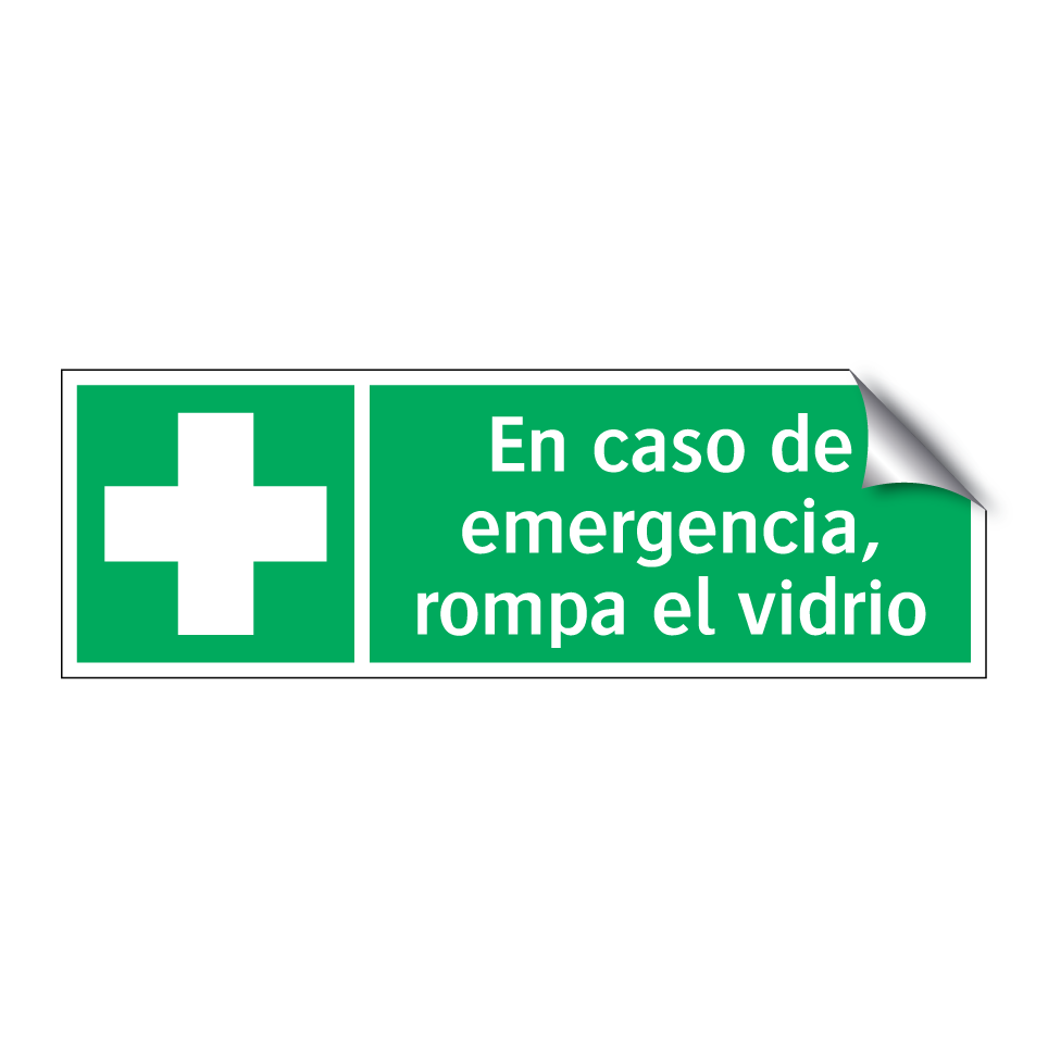 En caso de emergencia, rompa el vidrio