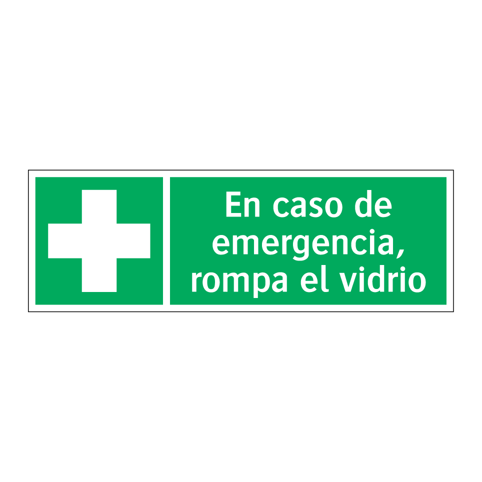 En caso de emergencia, rompa el vidrio