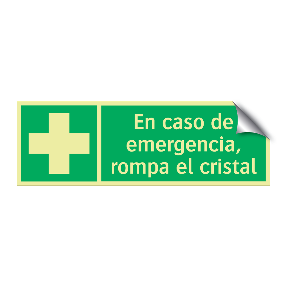 En caso de emergencia, rompa el cristal