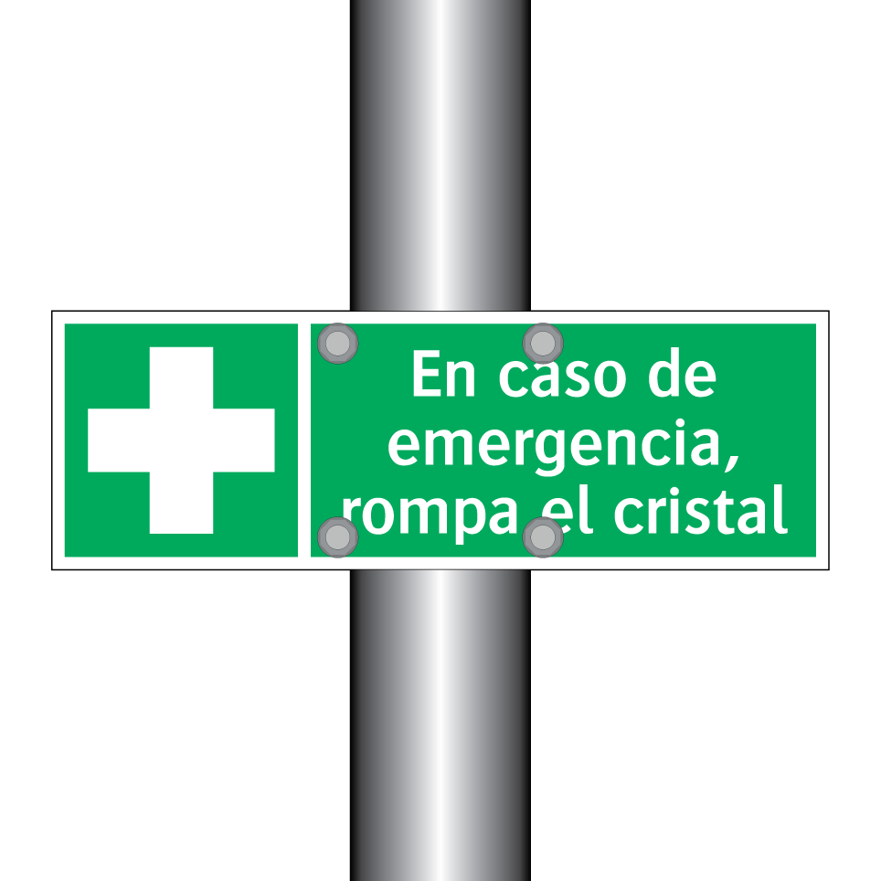 En caso de emergencia, rompa el cristal