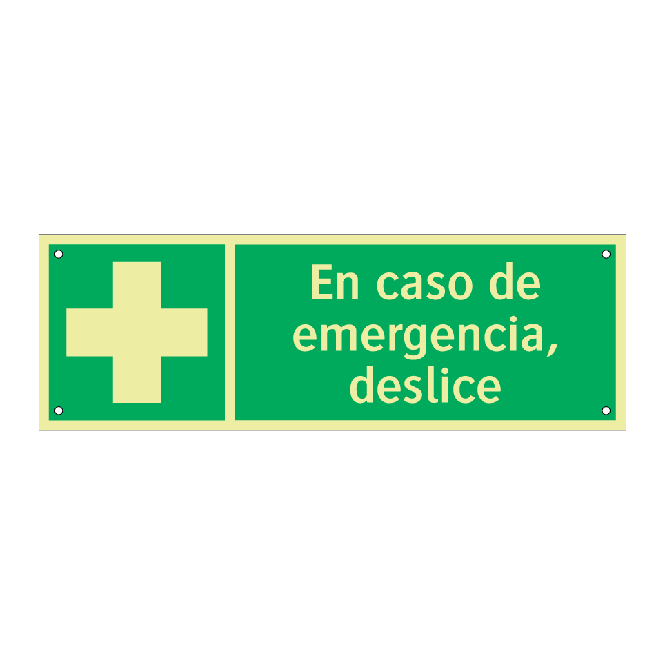 En caso de emergencia, deslice