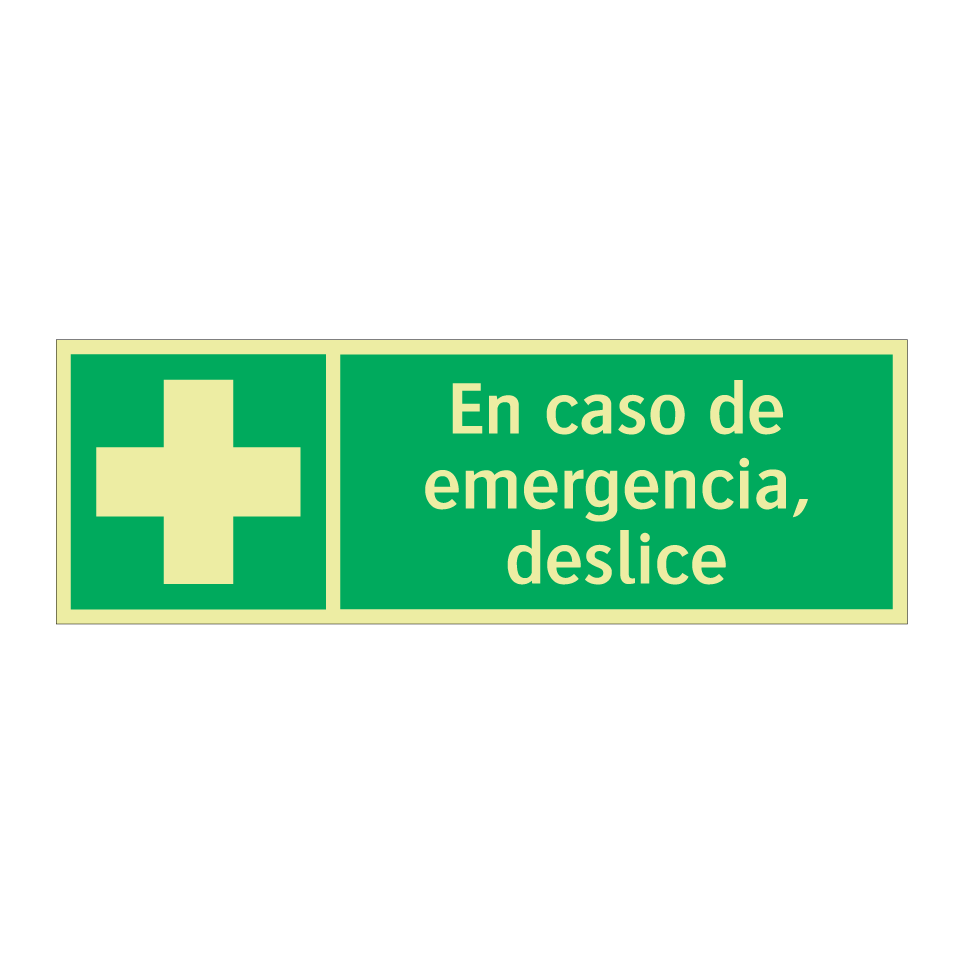 En caso de emergencia, deslice