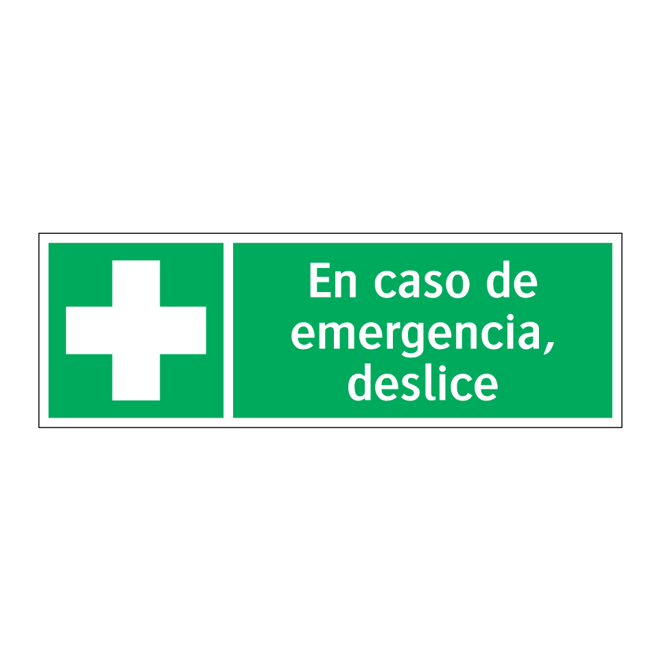 En caso de emergencia, deslice
