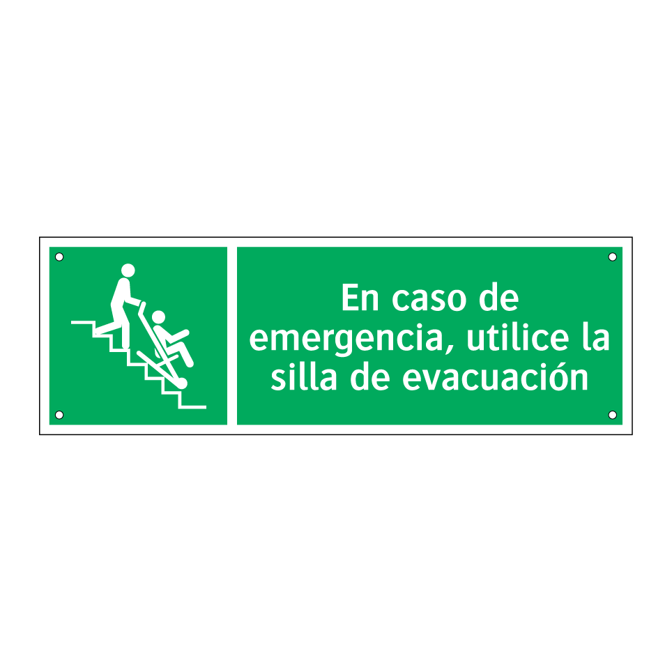 En caso de emergencia, utilice la silla de evacuación