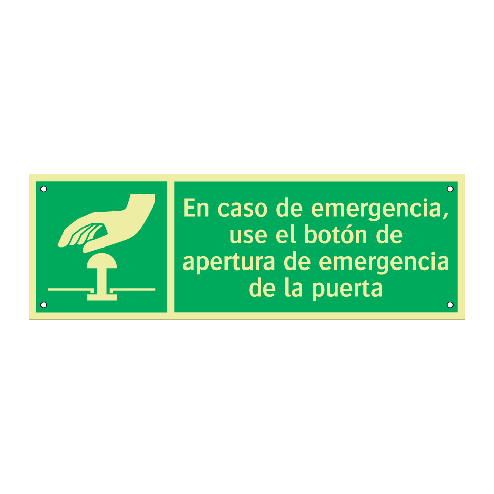 En caso de emergencia, use el botón de apertura de emergencia de la puerta