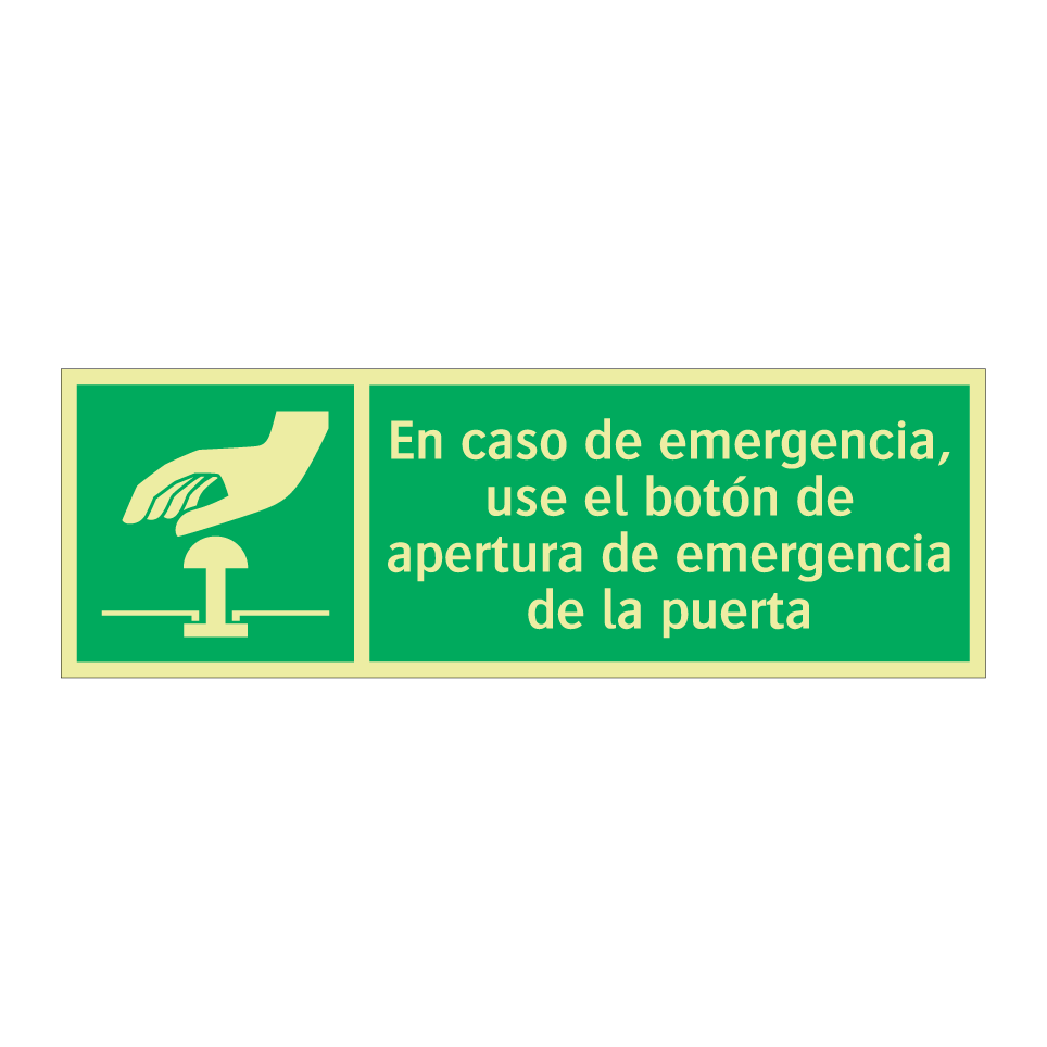 En caso de emergencia, use el botón de apertura de emergencia de la puerta