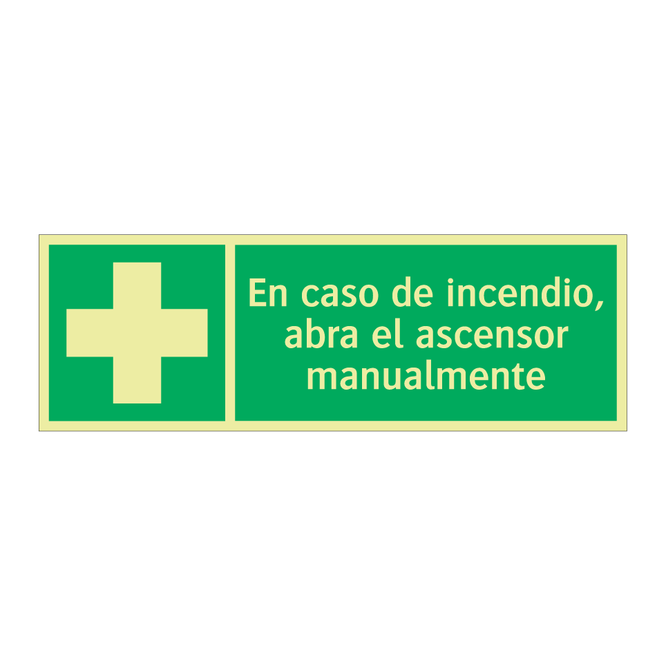 En caso de incendio, abra el ascensor manualmente