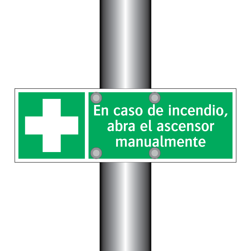 En caso de incendio, abra el ascensor manualmente