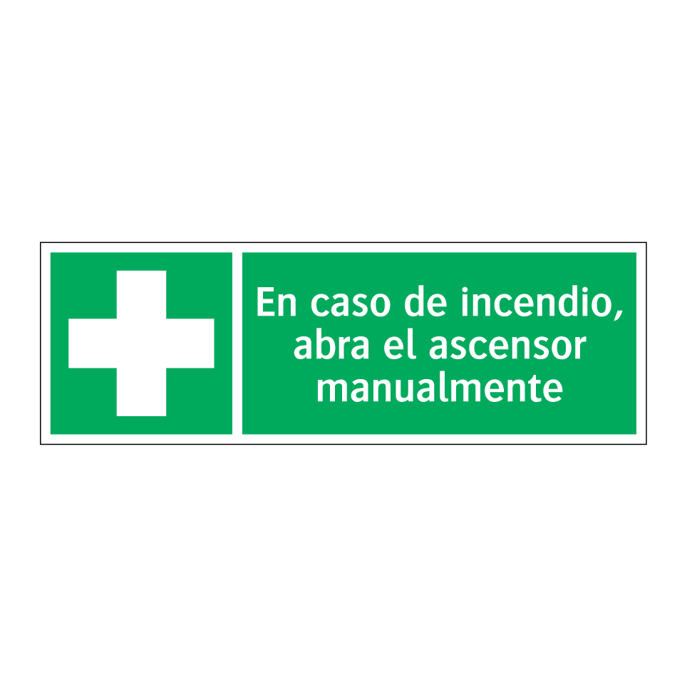 En caso de incendio, abra el ascensor manualmente