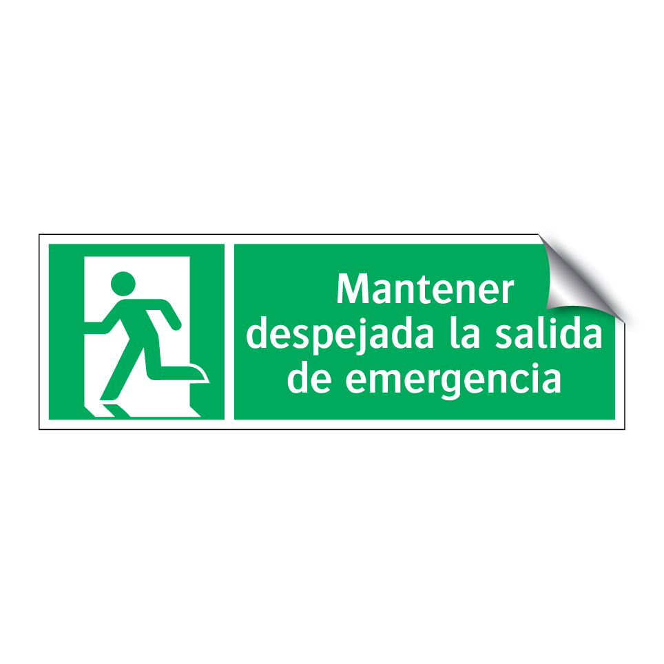 Mantener despejada la salida de emergencia