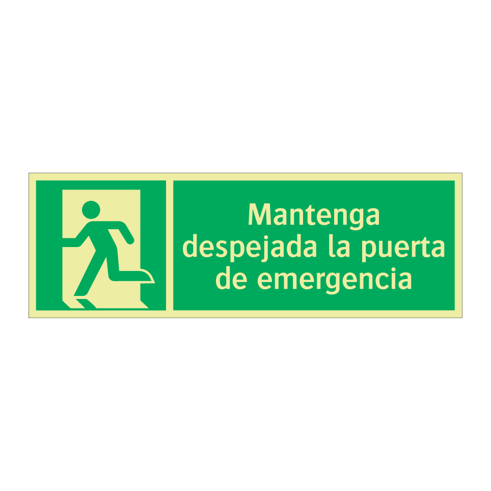 Mantenga despejada la puerta de emergencia