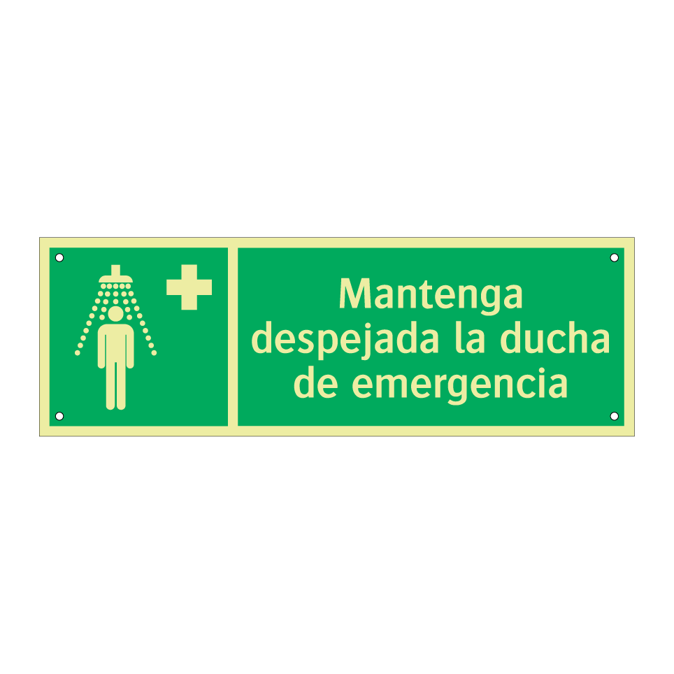 Mantenga despejada la ducha de emergencia