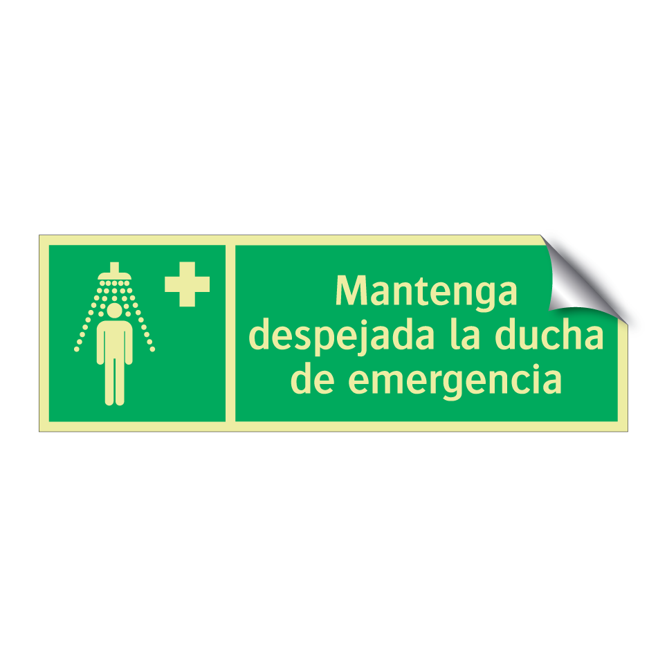 Mantenga despejada la ducha de emergencia