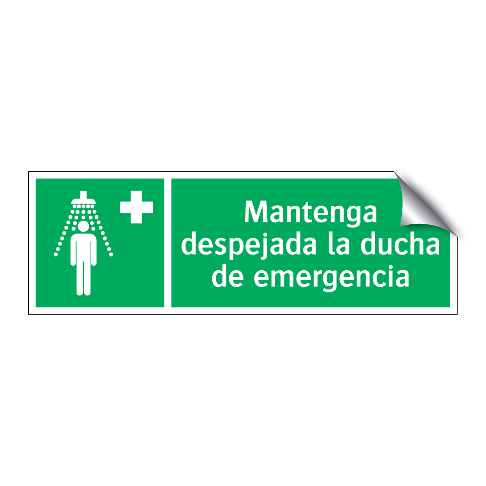 Mantenga despejada la ducha de emergencia