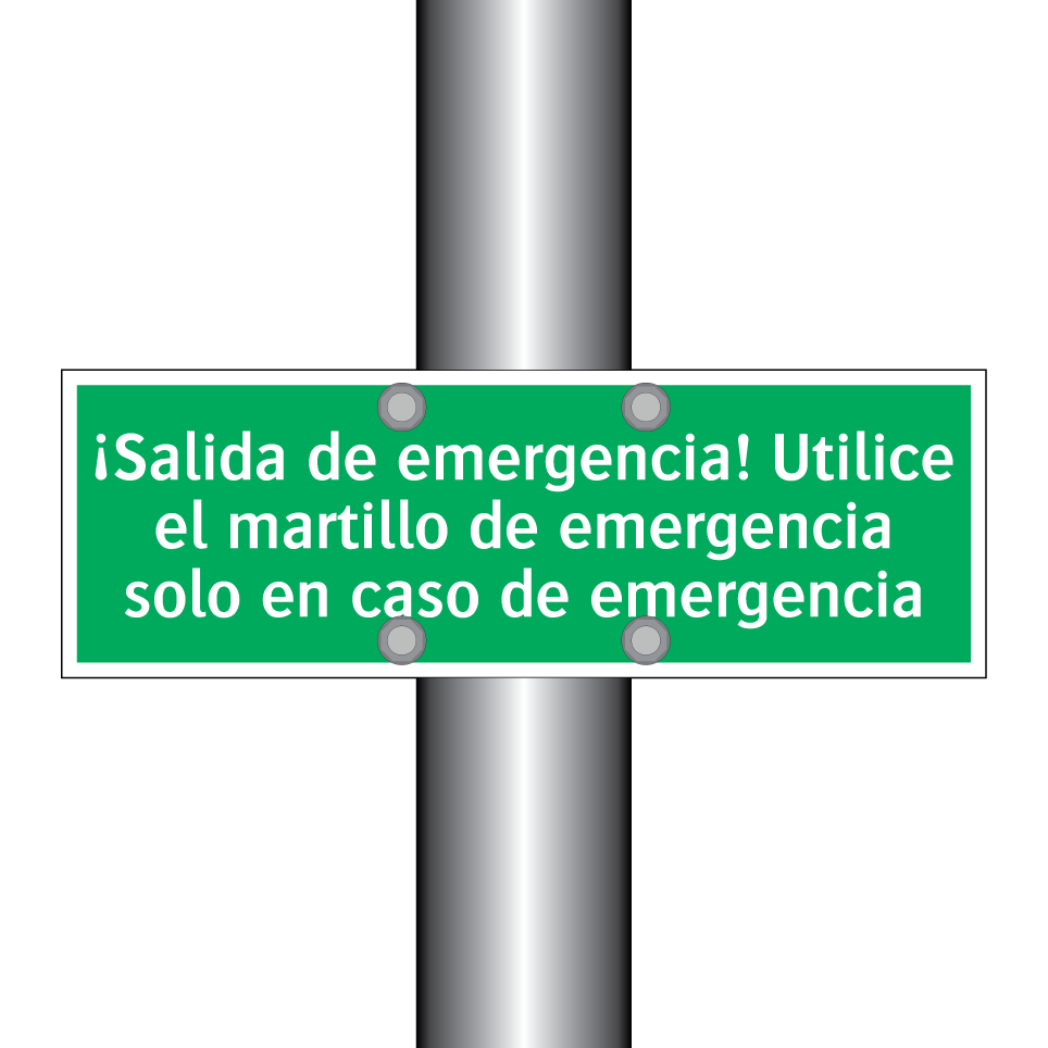 ¡Salida de emergencia! Utilice el martillo de emergencia solo en caso de emergencia
