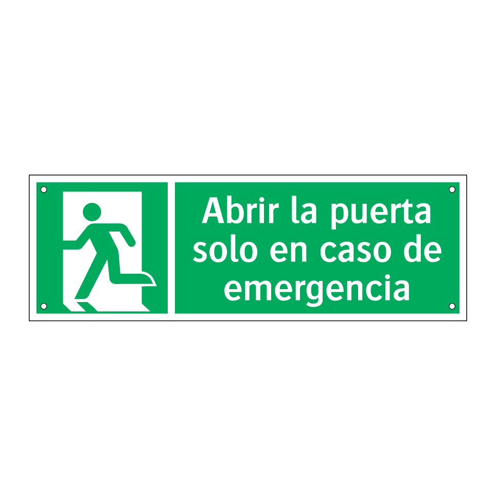 Abrir la puerta solo en caso de emergencia