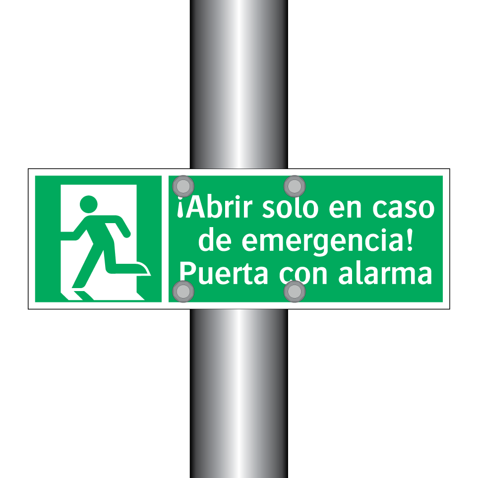 ¡Abrir solo en caso de emergencia! Puerta con alarma
