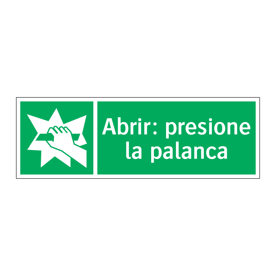 Abrir: presione la palanca
