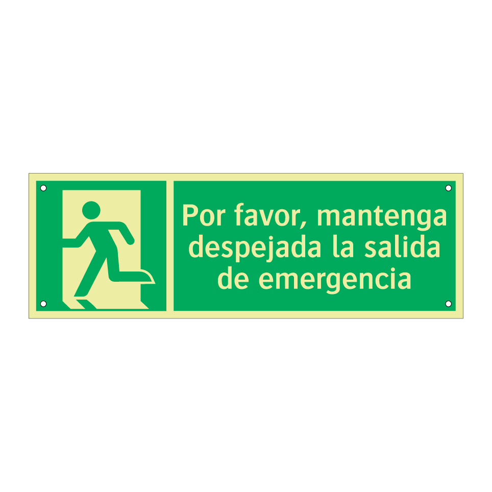 Por favor, mantenga despejada la salida de emergencia