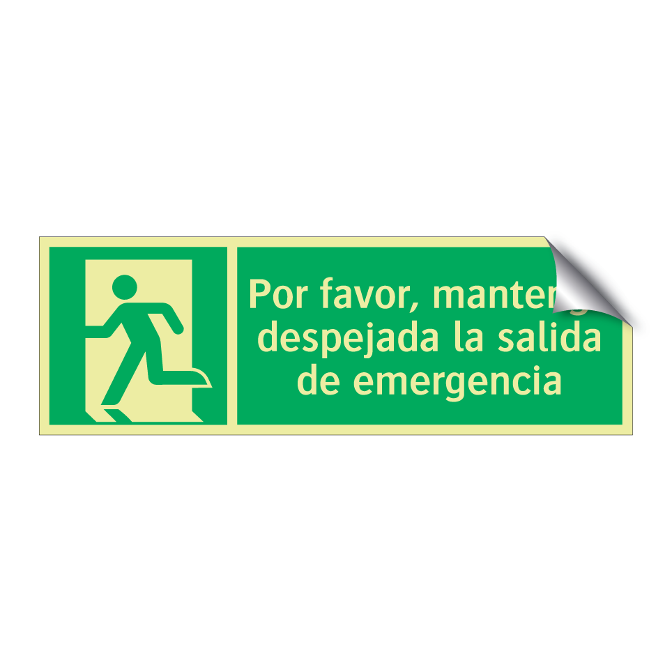 Por favor, mantenga despejada la salida de emergencia