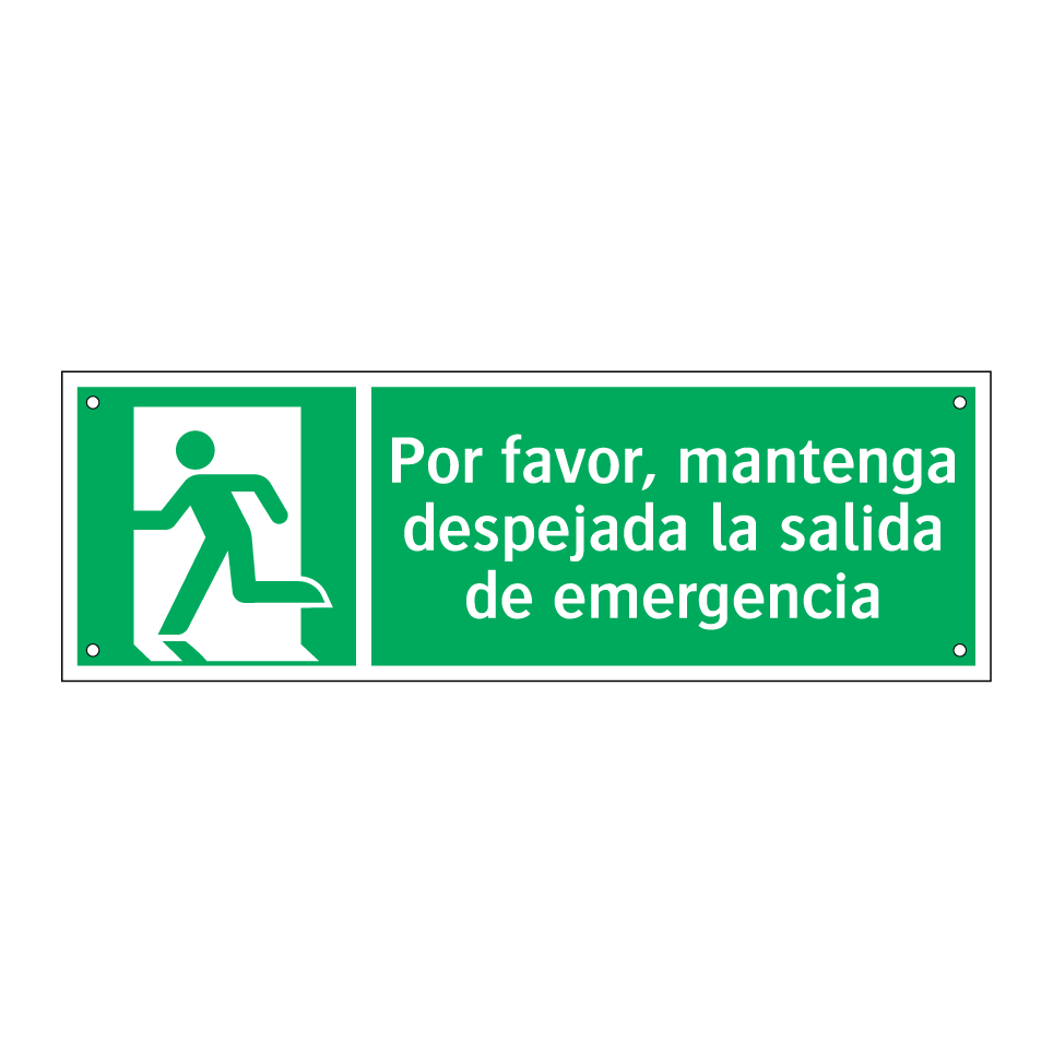 Por favor, mantenga despejada la salida de emergencia