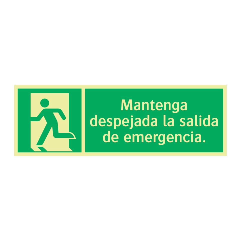Mantenga despejada la salida de emergencia.