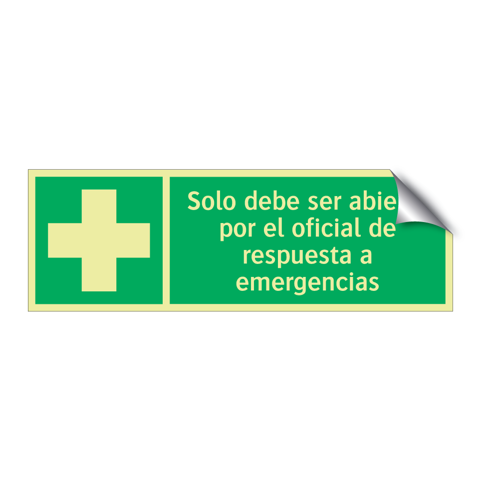 Solo debe ser abierto por el oficial de respuesta a emergencias