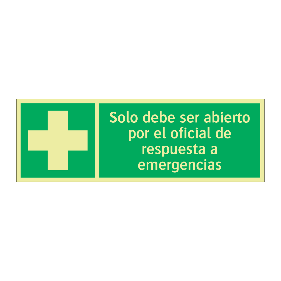 Solo debe ser abierto por el oficial de respuesta a emergencias